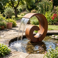 Statue de jardin moderne résistante à l'eau et au feu, décoration extérieure, sculpture en acier corten, fontaine personnalisée, écologique