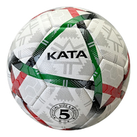 Ballon de football Kata en cuir PU léger, taille 5, cousu à la machine, durable, écologique, haute qualité, logo personnalisé, entraînement