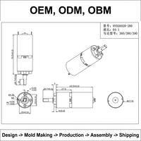 Réducteur planétaire 28 mm, moteur CC brossé 3-5 V 380, 16 kgf.cm, 210 tr/min, 60 dB pour jouets pour enfants et outils électriques