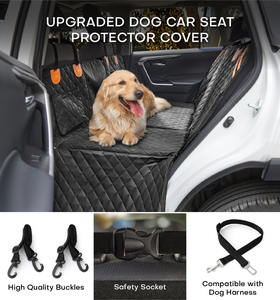 Entrega rápida desde el almacén de EE. UU. Cubierta de asiento de coche para perros impermeable de fondo duro de 8 capas, hamaca antideslizante 400lbs extensor de asiento trasero - Product Image 4