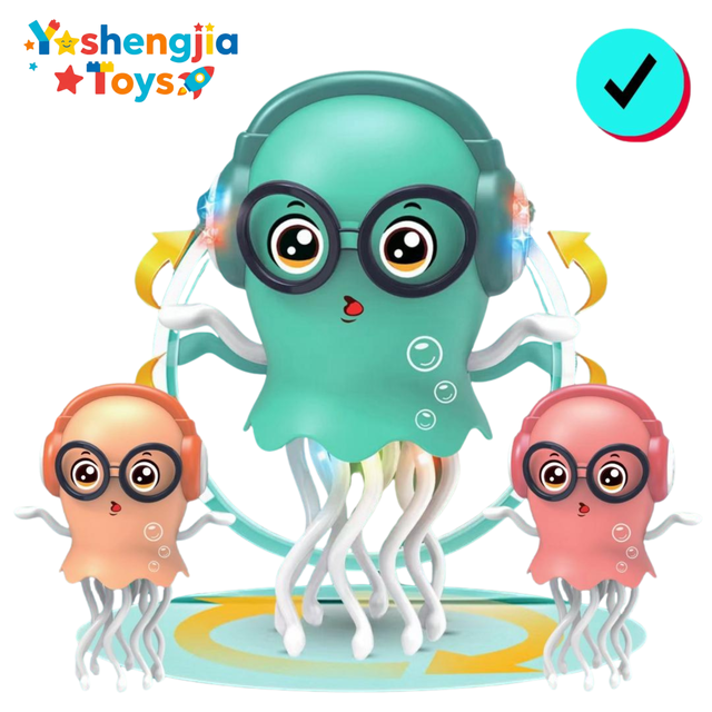 YSJ Electric Walking Dancing Octopus Toy with Music and Sensing Function Automatic Crawling Early Education Toy for Kids
