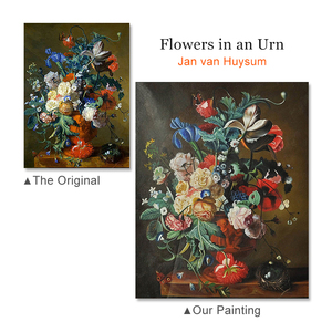 Oeuvre florale classique faite à la main de haute qualité peintures de <span class=keywords><strong>reproduction</strong></span> de maître ancien avec des <span class=keywords><strong>fleurs</strong></span> - Product Image 4