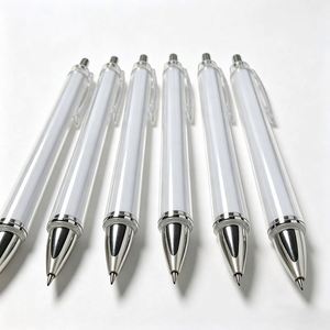 Personalized Printing <b>Window</b> Clear <b>Plastic</b> Sleeve Blank Assemble Sublimation Pen Diy Paper Banner Insert Ball Pens - Product Image 5