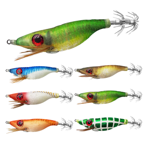 Leurre de pêche de 10 cm/9,2 g, appât artificiel, crevette en bois à gros yeux, crochet de calmar, jigging pour la pêche en plein air - Product Image 5