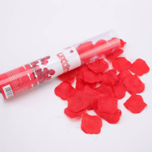 مدفع قصاصات ورقية للأعراس والحفلات، ألعاب نارية صغيرة بلون أحمر، 30 سم، شكل زهور - Product Image 1