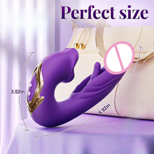 吸引タッピングバイブレーター 3-in-1 電源 10周波数 Gスポット刺激 オナニースナップセックストイ 女性用 IPX6防水 USB - Product Image 5