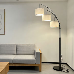 Lámpara de Pie Giratoria de Estilo Mid-Century con 3 Luces, LED Regulable, Alto CRI 90, Control Táctil, Pantalla Beige, Base Metálica Estable, Decoración para el Hogar - Product Image 3