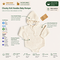 Combinaison à capuche pour bébé en coton piqué avec poche kangourou et boutons-pression, pour nouveau-né, vente en gros, OEM, ODM, fournisseur personnalisé