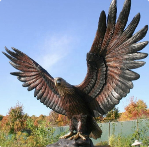 Hoogwaardig gepolijste villa-tuin decoratie, gietmetalen dierenbeeld, groot bronzen vliegende adelaar standbeeld - Product Image 4