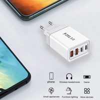 Chargeur rapide 40W 4 ports USB PD QC3.0/GC4.0/GC2.0 avec technologie GaN, certifié KC, chargeur de bureau