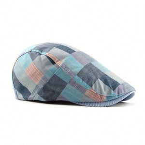 Bérets pour hommes en gros, casquettes de gavroche unisexe à motif à carreaux, bérets pour hommes - Product Image 5