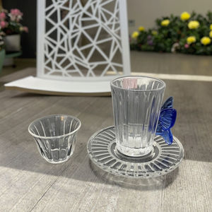 Juego de taza y platillo de <span class=keywords><strong>cristal</strong></span> Espresso árabe-turco bohemio de diseño ecológico de 18 piezas con estampado personalizado para café <span class=keywords><strong>Cava</strong></span> té - Product Image 1