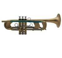 Eastern Music Bb Soprano Heavy Trumpet Gold Brass 11.66MM Bore Durable TR-550GT Brushed Clear Lacquer Finish Carry Case
