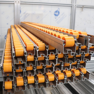 Pista de rodillos, tira fluida, rueda amarilla, aleación de aluminio, pista de rodillos de riel deslizante para tuberías, sistema de transporte de rodillos - Product Image 5