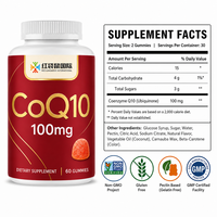 Gummies CoQ10 Marque Blanche 100mg Saveur Orange Naturelle 60 Unités Complément Alimentaire OEM ODM Formule Personnalisée Vente en Gros