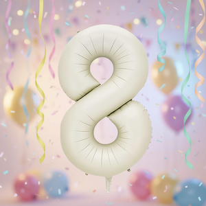 Palloncini Numerici Color Crema 100 Cm Metallizzati per Decorazioni Festa di Compleanno - Product Image 2
