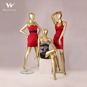 China Factory Price Messing Mode Gold Farbe Eierkopf Dessous weibliche Schaufenster puppe für Damen Unterwäsche Display