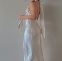 Robe longue en soie de mûrier 100% sans manches, col halter, pour femmes, élégante robe de soirée en soie pour fête, robe moulante pour club