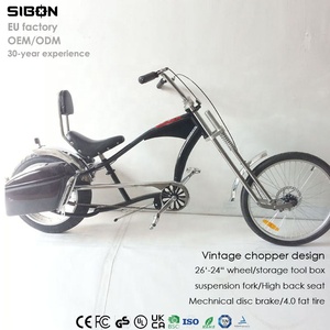 Vélo <span class=keywords><strong>Chopper</strong></span> Vintage Personnalisable pour Adulte avec Boîte à Outils, Roue de 26/24 pouces, Fourche à Suspension Avant, Frein à Disque, Jante en Alliage, Fabriqué en Chine - Product Image 1