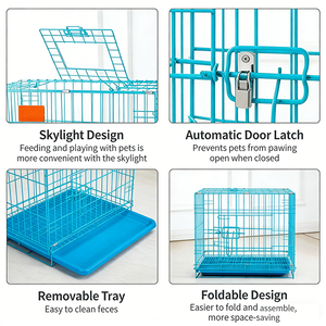 <span class=keywords><strong>Cage</strong></span> pour animaux de compagnie en métal épaissi, pliable, pour chien, chat, lapin, poulet, disponible en tailles grande, moyenne et petite - Product Image 3
