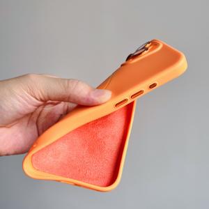 Para iPhone 16 Pro Max Funda de TPU sólida-Película de protección de lente, interior de terciopelo, botones galvanizados, anillo magnético, MOQ 100 - Product Image 5