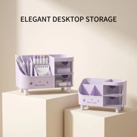 Boîte de rangement de bureau WONFUN avec compartiments couverts pour le bureau, le salon, la chambre à coucher - Organisateur de style Instagram