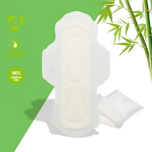 Serviettes hygiéniques jetables Super absorbantes OEM ODM vente en gros, serviettes hygiéniques en fibre de bambou de maïs, serviettes hygiéniques biodégradables