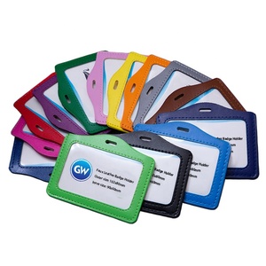 <span class=keywords><strong>Verticale</strong></span> Del Cuoio Del Faux Del Supporto di Distintivo di Colore Blu DELL'UNITÀ di elaborazione Employee ID del Supporto di Carta - Product Image 2