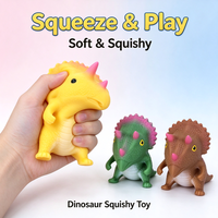 Jouet souple en forme de dinosaure Triceratops de dessin animé, jouet anti-stress pour enfants