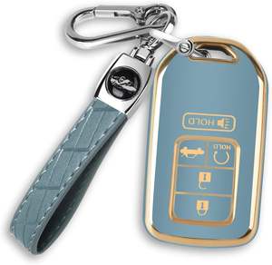 Étui <span class=keywords><strong>porte</strong></span>-clés avec <span class=keywords><strong>porte</strong></span>-clés pour <span class=keywords><strong>Honda</strong></span> Accord <span class=keywords><strong>Civic</strong></span> CR-V CRV Pilot Passport Insight EX EX-L 5 boutons - Product Image 4