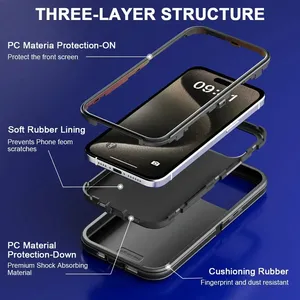 Funda Protectora Resistente a Golpes y Caídas CHAOYIDIAN para <span class=keywords><strong>iPhone</strong></span> 16e, 16 <span class=keywords><strong>Pro</strong></span> <span class=keywords><strong>Max</strong></span>, 15, 14, 13, Cubierta Protectora Reforzada - Product Image 4