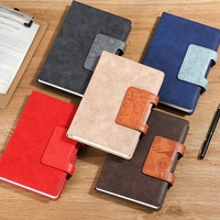 Cuaderno Magnético A5 de Cuero PU Vintage con Hebilla Grabada, 100 Hojas Rayadas, Diario Multicolor para Negocios y Uso Diario