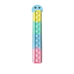 Pop It Ruler 19cm <b>Silicone</b> Measuring <b>Tool</b> For Kids Early Learning Math Toy Mixed Colors - Product Image 2