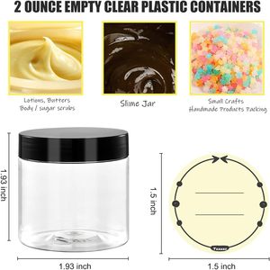 Contenedores de Plástico PET Transparentes de Boca Ancha para Almacenamiento de Alimentos al por Mayor con Tapas de Rosca Negras para Dulces, Galletas, Chocolate - Logotipo Personalizado - Product Image 2