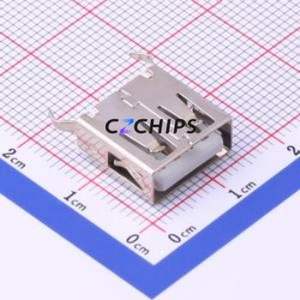 USB-255-BRWH130 USB Connector Through hole Component (THT) Connector Type-A USB 2.0 Female Through Hole - Product Image 1