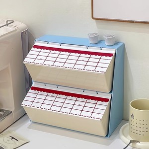 Office Desk Coffee Tea Organizer Multi Layer <b>Storage</b> <b>Box</b> For <b>Kitchen</b> Counter Snack <b>Storage</b> Blue Pink Peach Green - Product Image 1