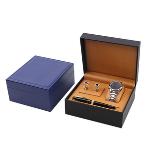Luxury Leather Presentation <b>Box</b> for Watch Pen and <b>Cufflink</b> Accessories Watch <b>Box</b> Brown Storage Organizer for Display Packaging - Product Image 1