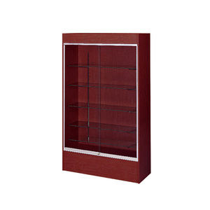 KEWAY 48 אינץ' מייפל כלכלת תצוגה צמודת קיר ויטרינה מזכוכית מחוסמת עם דלת ראייה מלאה ארון תצוגה של גביעי זכוכית - Product Image 4