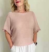 Pull en coton tricoté OEM ODM pour femme, léger, coupe ample, manches courtes, style décontracté, idéal pour les vacances G
