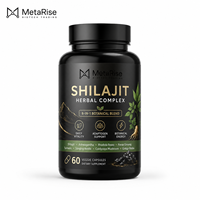 Capsules de Shilajit pour adultes, marque privée OEM, nutrition minérale, bien-être quotidien, complément alimentaire, capsules dures, 60 unités