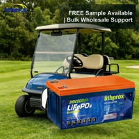Batterie Lithium LiFePO4 36V 200AH à décharge profonde, Grade A, pour voiturette de golf, avec BMS intelligent RS485, borne M8, 6000+ cycles, CE RoHS IP67, OEM ODM