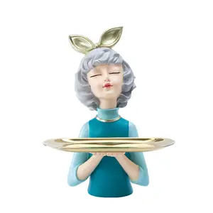 Sculture di decorazioni per la casa all'ingrosso resina bubble girl statue figurine set regalo regalo di nozze stoccaggio artigianato in resina souvenir