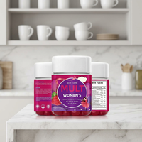 Gummies multivitaminées quotidiennes pour femmes et adolescentes - Vitamines C, D, E, Acide folique, Biotine, Sans sucre, 60 unités, Complément nutritionnel, Améliore