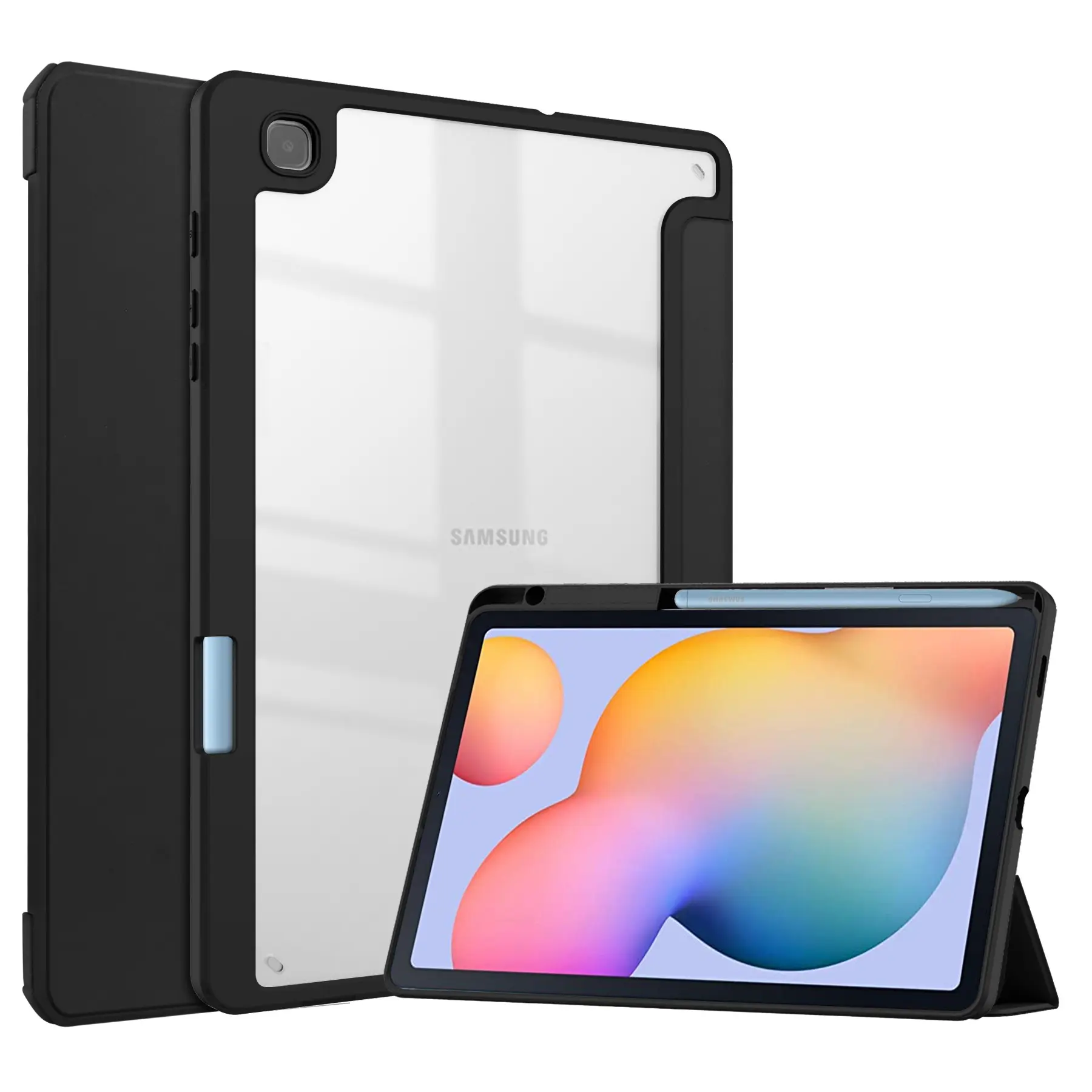 Coque arrière en acrylique transparent triple pour Samsung Galaxy Tab S6 Lite 2020/2022 SM-P610/615/P613/P619