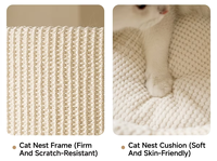 Arbre à chat moderne de luxe durable avec plateformes en bois massif, 4 niveaux, nid capsule spatiale et maison pour chat robuste