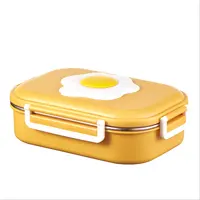 Di Vendita caldo 2 Vano Scatola di Pranzo di Plastica Con Posate Riutilizzabili PP di Plastica Bento Box Lunch Box
