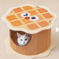 En gros, Niche pour chat en feutre en forme de gaufre, Lit d'intérieur élégant et confortable pour chat, Nid pour chat en forme de crêpe, Mobilier pour animaux de compagnie, Lit pour animaux de compagnie en feutre confortable