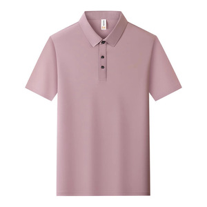 เสื้อโปโลผู้ชายแขนสั้นสีพื้นผ้าไนลอนระบายอากาศได้ดีใส่ได้ทุกวัน - Product Image 2