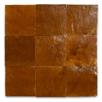 Carrelage en céramique Zellige artisanal brun ambré brillant, style marocain, pour crédence murale de cuisine extérieure