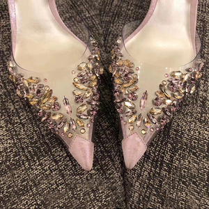 Sandalias de Cuero para Mujer, Estilo Strange Slipper, Tacones Altos Transparentes para Damas - Product Image 4